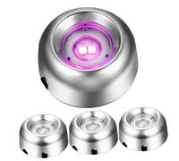 NUOBESTY 4 Pcs Colorful LED Light Bases for Crystal Glass Art Display Stands Battery USB Powered Plastic LED Display Holders for Home Store Window Decorations