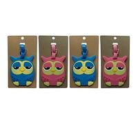 NUOBESTY 4 Pcs Luggage Tag Suitcase Cute Luggage Identifier Identifiers Luggage Labels Fun Owl Baggage Tags Travel Lugguage Tags Random Color