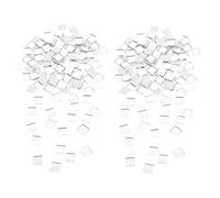 NUOBESTY 400pcs Self Adhesive Mirror Glass Tiles Square Mosaic Craft Tiles for DIY Art Projects Home Decor Bright Reflective Fire-Resistant Water-Resistant Pieces