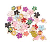 NUOBESTY 40pcs Alloy Flower Pendants Cherry Blossom Daisy Charms for DIY Jewelry Making Lightweight Floral Necklace Bracelet Earrings Crafts