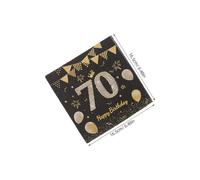 NUOBESTY 40pcs Cocktail Beverage Napkins Beverage Napkins for Birthday 70th Anniversary Decorations Birthday Guest Party 70th Paper Paper Party Black