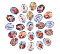NUOBESTY 40Pcs Fitting Religious Character Jewelry Accessories Virgin Stickers for DIY Bracelet Necklace Making Unique Retro Design for Crafting and Personalization