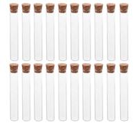 NUOBESTY 40Pcs Glass Test Tubes with Cork Stoppers Flat Bottom Mini Refillable Glass Bottles 12X75Mm for Liquid Samples Crafts Science Labs Plant Propagation Party Favors