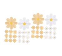 NUOBESTY 40pcs Iron Flower Patches Daisy Embroidered Sew Patches for Jackets Decorative Clothing Decals