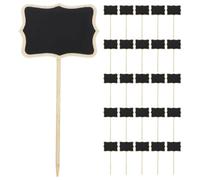 NUOBESTY 40pcs Mini Chalkboards Plant Tags Wood Memo Signs Multi-Functional Design Easy to Clean Lightweight Simple Style for Price Marking and Occasions