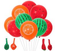 NUOBESTY 40Pcs Tropical Fruit Balloons Set - Watermelon, Strawberry, Orange Balloons for Hawaiian Birthday Party Decorations, Summer Party Supplies with Green, Red, and Orange Colors