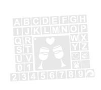 NUOBESTY 42pcs Reusable Letter Number Painting Stencils Kit Alphabet Templates with Smooth Edges for DIY Crafts Scrapbooking Wall Art Diary Decoration and Activities