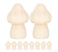 NUOBESTY 45 Pcs Unfinished Wooden Mushroom Figurines 1.26X0.79X0.47 Inch DIY Handcraft Decor for Painting Table Decorations Party Accessories