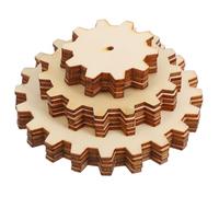 NUOBESTY 45pcs Wooden Gears: Steampunk Blank Wood Circles - 5cm/7.5cm/10cm - for DIY Painting Creative Crafting and Mechanical Learning Kids and Family Fun