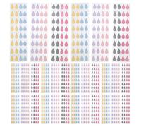 NUOBESTY 480pcs Bookmark Tabs: Assorted Color Water Droplet Planner Stickers - Universal Writable Index Tabs for Textbook Books Classify Files