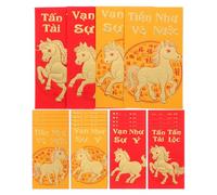 NUOBESTY 48pcs Vietnamese Year Red Envelopes for Year Horse Symbolic Cash Packets with Modern Designs for Spring Festival Birthdays and Celebrations
