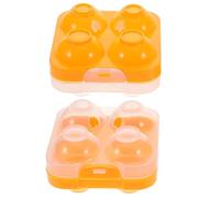 NUOBESTY 4count Plastic Egg Tray Lightweight Shockproof Egg Storage Container for Refrigerator Boiled Holder Storage for Kitchen Camping and Markets