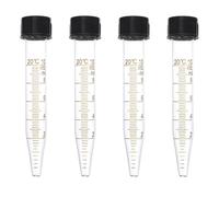 NUOBESTY 4pcs 10ml Glass Centrifuge Tubes with Graduated Markings and Lids, Laboratory Test Tubes Set with Conical Bottom for Sample Storage and Chemistry Use
