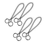 NUOBESTY 4pcs Black Hanging Basket Chains with Clips for Bird Feeders and Flower Baskets, 25cm Sturdy Suitable for Outdoor Plant Hangers and Garden Decorations