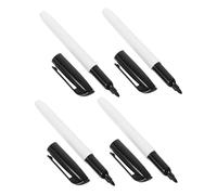 NUOBESTY 4pcs Black Whiteboard Markers Fine Tip Wet Erase Pens Water-based Erasable Liquid Chalk Pens for Classroom Teaching and Office Use