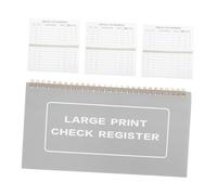 NUOBESTY 4pcs Check Registers for Personal and Business Use Large Print with Extra Large Spacing Portable Transaction Log Book with Back Date Section for Low Vision Users