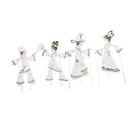 NUOBESTY 4pcs Chinese Shadow Puppet Kit Traditional Diy Character Figures for Cultural Celebrations Family Activities Enhance Creativity Fine Motor Skills