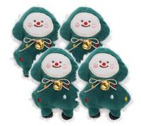 NUOBESTY 4pcs Christmas Tree Catnip Chew Toy for Cats Interactive Plush Cartoon Toys Teasing for Xmas Indoor Play