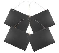 NUOBESTY 4pcs Decorative Chalkboard Sign Hanging Note Board Reusable Portable Black Wooden Rectangle Vintage Farmhouse Style for Parties Kitchen Pantry