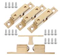 NUOBESTY 4pcs Double Ball Roller Catch Latch for Cabinet Doors, Copper and Stainless Steel Construction with Spring Loaded Mechanism, Easy Installation, Smooth Operation, for Kitchen