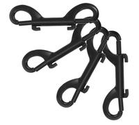 NUOBESTY 4pcs Double Ended Bolt Snap Hooks Black Heavy Duty Metal Clips for Dog Leash Rope Belt and Outdoor Gear Quick Connectors