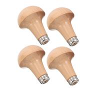 NUOBESTY 4pcs Ergonomic Wooden Graver Handles Wood Tool Handles Compatible with Metal Files Wood Files Screwdrivers and Hand Drills Mushroom Grip for Precision Engraving and Woodworking