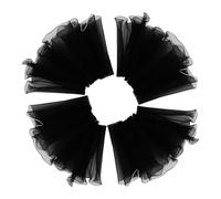 NUOBESTY 4pcs Floral Wrapping Mesh Paper with Wavy Pearl Edge Black Bouquet Wrap for Weddings Valentine Day Christmas Decorations and Unique Presentation