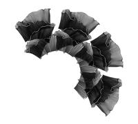 NUOBESTY 4pcs Flower Wrapping Mesh Paper with Faux Pearl Beaded Edge Romantic Black Bouquet Wrap for Valentines Wedding Birthday Florist Supplies and DIY Cake Decoration