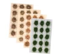 NUOBESTY 4PCS Grass Tuft Clusters for DIY Model Railway Scenery Realistic Artificial Grass in Multiple Colors Micro Landscape Decorations for Train Layouts
