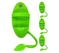 NUOBESTY 4pcs Green Abs Parrot Cuttlebone Food Holder with Stable Perch Structure and Foraging for Birds and Parrots, Bird Cage Accessory for Budgies, Cockatiels, and Conures