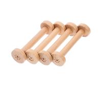 NUOBESTY 4pcs Large Wooden Empty Spools Thread Holders DIY Sewing Craft Bobbins Brown Wood 96mm Length Suitable for Textile and Yarn Storage