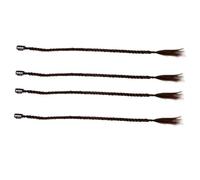 NUOBESTY 4Pcs Long Braided Ponytail Extensions Synthetic Hair Pieces Soft Natural Light Brown Ponytail Extension for Women Hair Styling and Braiding
