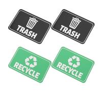 NUOBESTY 4pcs Magnetic Recycling Bin Signs for Trash Can with Waterproof and Scratch-resistant Material, Guidance Labels for Waste Sorting in Public Places and Schools
