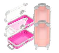 NUOBESTY 4pcs Mini Lash Travel Makeup Storage Box Retractable Handle Shockproof Design Eyelash Organizer for False Lashes for Makeup Vanity Case
