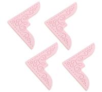 NUOBESTY 4pcs Mini Pu Book Corners Protectors Stylish Reading Corner Guards Decorative Covers for Albums Scrapbooks and School Books