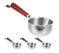 NUOBESTY 4pcs Mini Stainless Steel Cooking Pot Lid Small Sauce Pan for Butter Melting Tea Pouring Stove Top