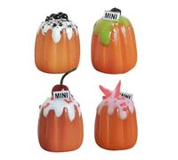 NUOBESTY 4pcs Miniature Faux French Cake Realistic Artificial Dessert for Dollhouse Decoration Role Play and Food Photography Props for Creative Arrangements and Seasonal Displays