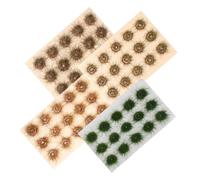 NUOBESTY 4PCS Miniature Grass Tuft Model Realistic Artificial Grass Clusters for DIY Model Train Scenery Scenic Bushy Tufts for Railway and Architectural Landscaping
