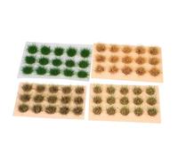 NUOBESTY 4PCS Miniature Static Grass Tufts DIY Terrain Clusters for Railway Scenery Realistic Micro Landscape Decorations for Train Layouts Model Making Projects