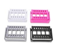 NUOBESTY 4pcs Nail Drill Bits Storage Case Manicure Tool Organizer Box for Nail Art Tools Grinding Head Display Stand in Beauty Salon