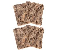NUOBESTY 4pcs Natural Bark Terrarium Background for Reptiles and Amphibians, Brown Cork Bark Habitat Decor with Easy to Clean and Maintain Features, for Reptile Tank or Lizard Enclosure