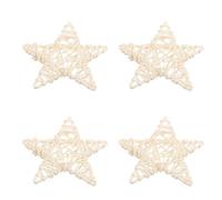 NUOBESTY 4pcs Pentagram Rattan Chew for Small Pets, Guinea Pig Ball and Bunny Teething Set, Natural Star Rattan Pet Playing for Hamster, Rat, and Rabbit Teeth Grinding