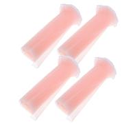 NUOBESTY 4pcs Pink Flower Bouquet Wrapping Mesh Paper with Faux Pearl Edge Translucent Decorative Paper for Wedding Party Favor and Florist Supplies
