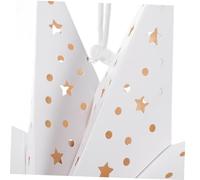 NUOBESTY 4pcs Point Star Paper Lamp Shade Christmas Hanging Lanterns Red White DIY Folding Lampshades for Wedding Year Party Decorations