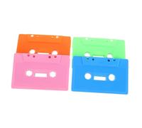 NUOBESTY 4pcs Retro Tape Decor Blank Audio Cassette Shells for DIY Crafts Recording Blessings Vintage Plastic Recording Tapes for Parties Weddings Home Wall Art in Orange Pink Green Blue