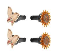 NUOBESTY 4pcs Rhinestone Alloy Car Air Vent Fragrance Clips, Butterfly Sunflower Car Diffuser Accessories, Vehicle Perfume Air Outlet Aromatherapy Clips for Front Dash Interior