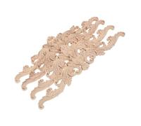 NUOBESTY 4pcs Solid Wood Carved Appliques Unpainted European Style Furniture Onlays for Bed Frame Cabinet Door Wall Decoration DIY Craft