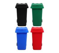 NUOBESTY 4pcs Trash Can Pen Holder Counter Waste Basket Pencil Holder Mini Trash Can with Lid 1 12 Scale Toy Garbage Cans Recycle Can Pen Holder Garbage Can Kid Toys Plastic