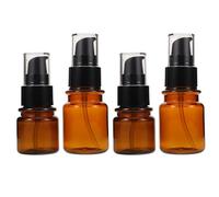 NUOBESTY 4PCS Travel Cosmetic Bottles Set, Light Brown Plastic Refillable Lotion Dispensers with Pump, 40ml and 60ml Small Skincare Containers for Liquids, Makeup, and Hair Care