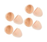 NUOBESTY 4pcs Unpainted Wooden Easter Eggs for DIY Painting Hollow Craft Eggs for Holiday Decorations and Creative Projects for Easter Parties and Custom Designs